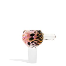 Fumed Bowl with Golden Handle and Swirl Pattern