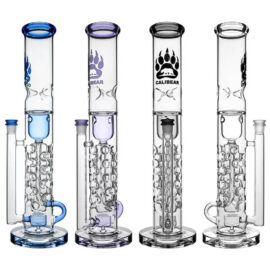 Calibear Premium Flower Straight Fab Klein Tube Recycler with Flower of Life Perc